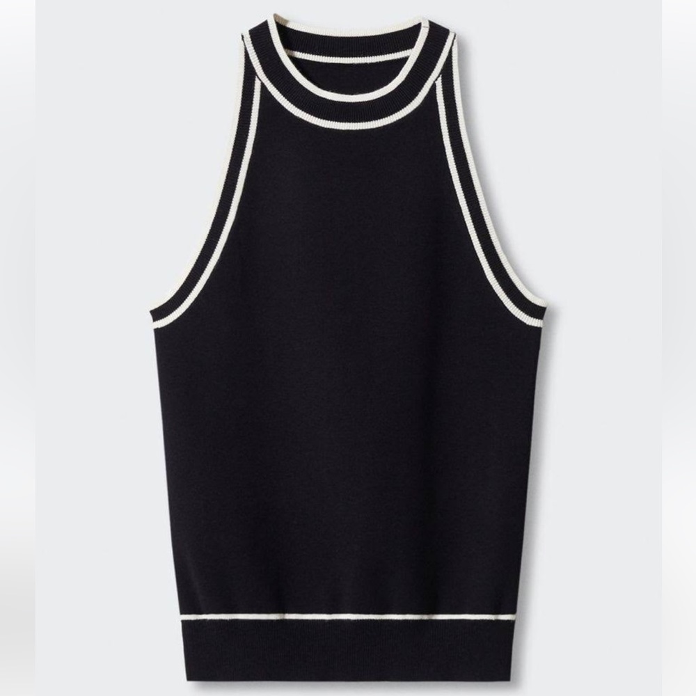 Mango Knitted top with contrast details